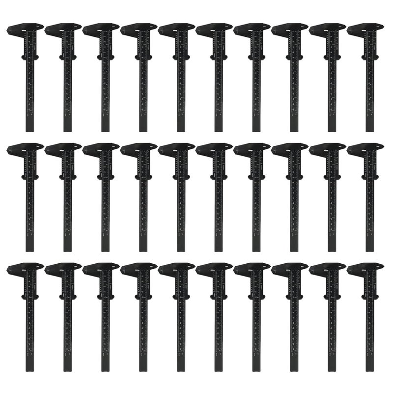 TNJPSEK 30 Pack Plastic Vernier Caliper, 150mm Eyebrow Measuring Tool, Mini Sliding Ruler Caliper Gauge for Students DIY Crafts School Office Tattoo Eyebrow Artists Use (Black, 0-6"/0-150mm) - Image 1